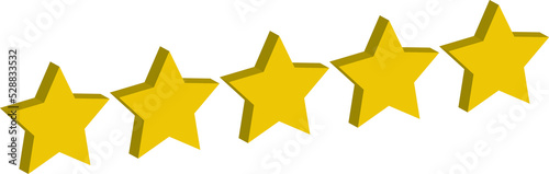 5 stars 3d yellow gold review rating