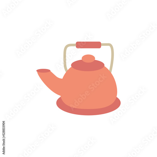 red teapot isolated on white