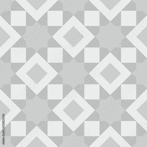 Square shape and gray eight-pointed star. Seamless abstract background pattern. Texture design for vector illustration.