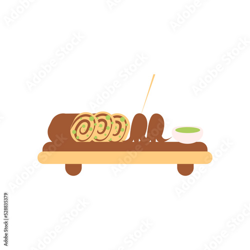 omelette roll restaurant food vector illustration