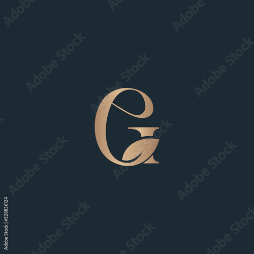 beauty letter logo g leaf luxury logo cosmetic