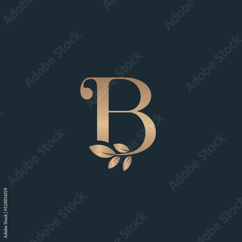 beauty letter logo b leaf luxury logo cosmetic
