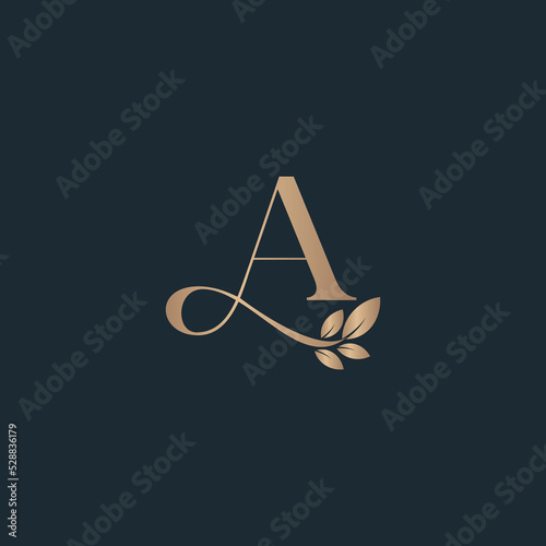 beauty letter logo A leaf luxury logo cosmetic