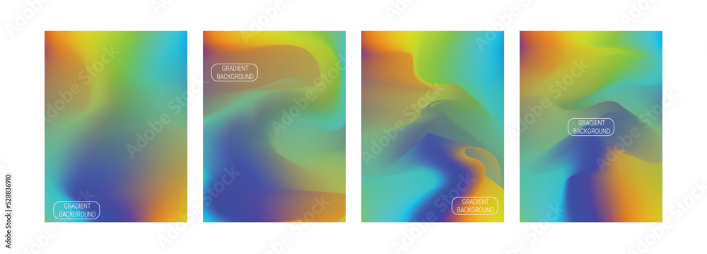 Colorful gradient collection background. Soft Color trendy, Modern screen vector, Nature backdrop. illustration for graphic design, banner, poster, mobile app, dynamic cover, blurred Abstract bright