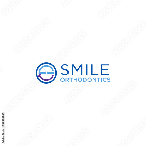 smile dental orthodontic logo  design vector