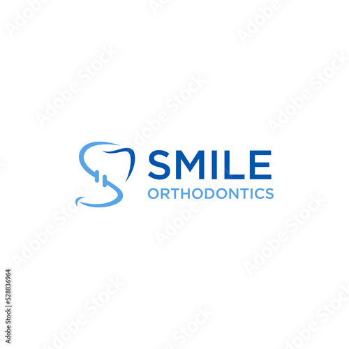 sophisticated smile dental orthodontic logo  design vector