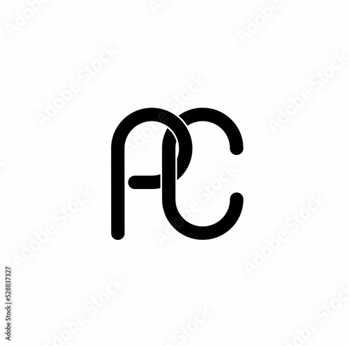 PC cp p c initial letter logo isolated on white background
