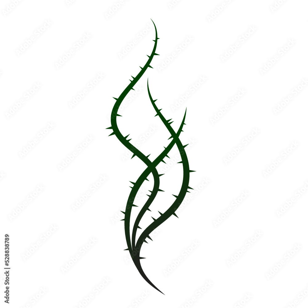 Blackthorn branches with spines icon vector illustration isolated on white background Blackthorn branches with spines icon vector illustration isolated on white background