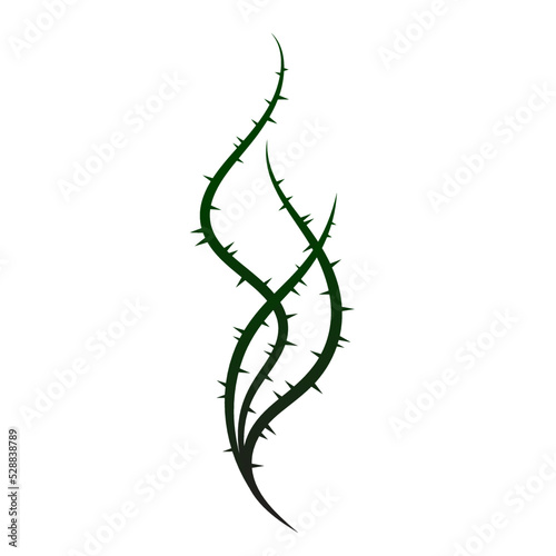Blackthorn branches with spines icon vector illustration isolated on white background	