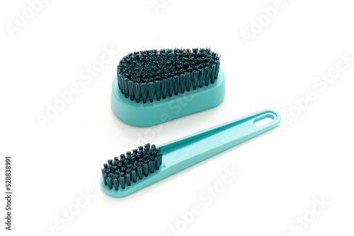 Cleaning brush isolated on white background. Household items. Minimalist object. Product design. Scandinavian style. House cleaning. Daily use household.