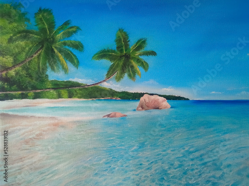 beautiful beach painting on vacation