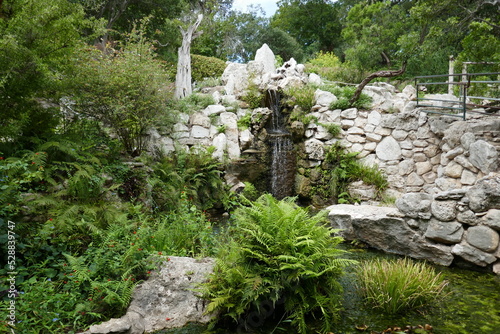 Waterfall in rock garden