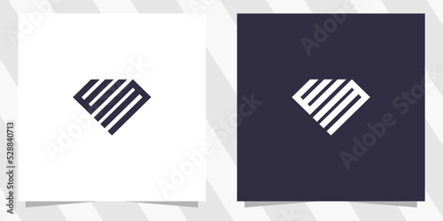 Cuadro en lienzo letter wm mw logo design