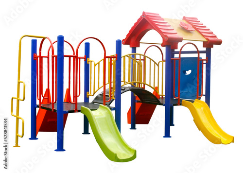 Colorful playground for children on transparent background png file photo