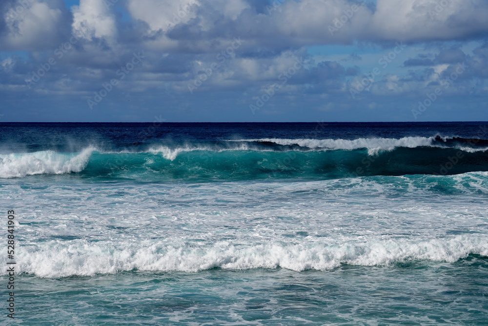 Waves in Banzai Pipeline in Kauai Hawaii
