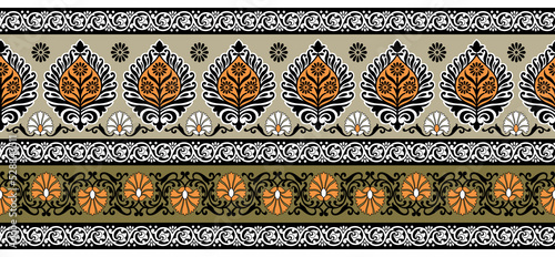Seamless vector floral border design