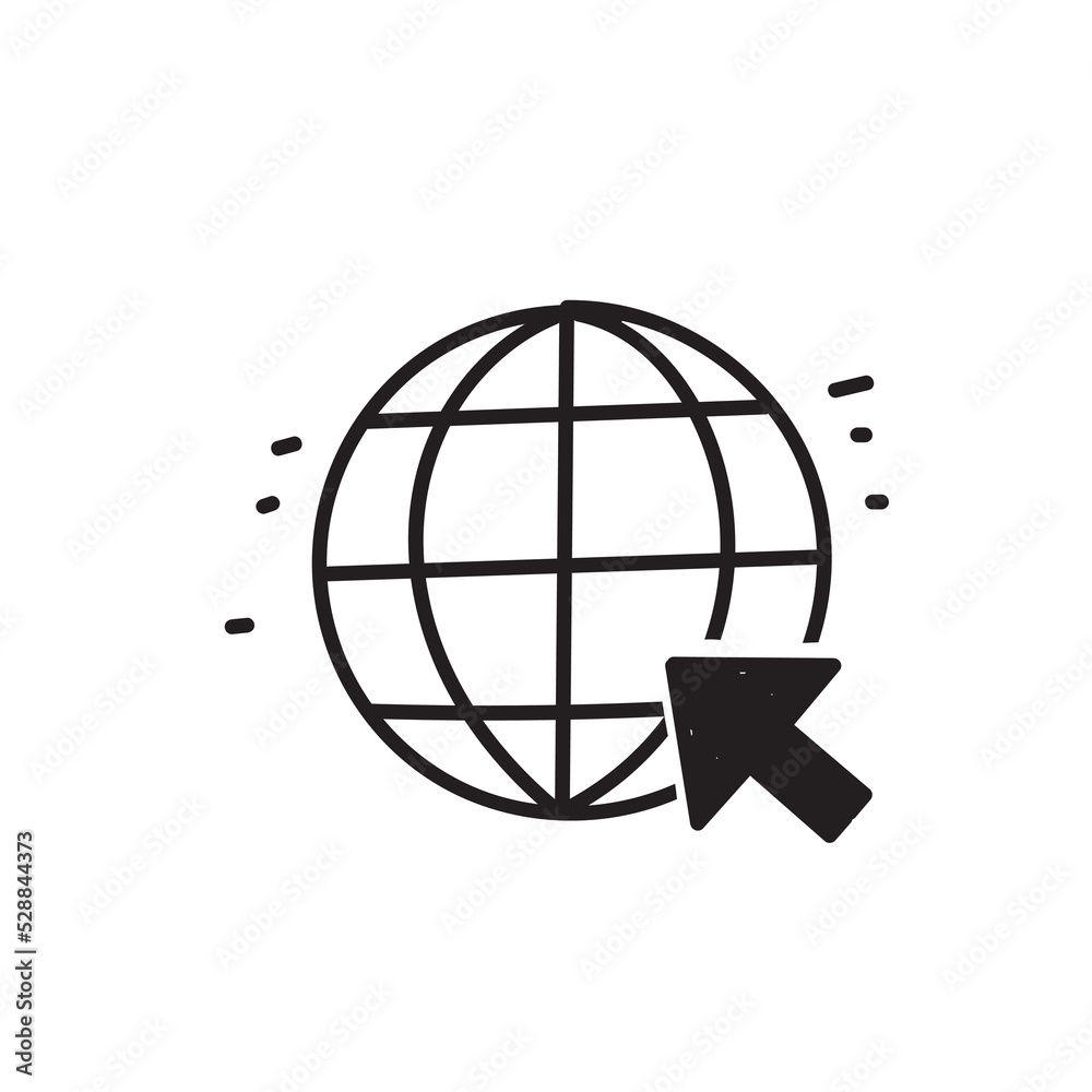 hand drawn doodle website icon illustration vector