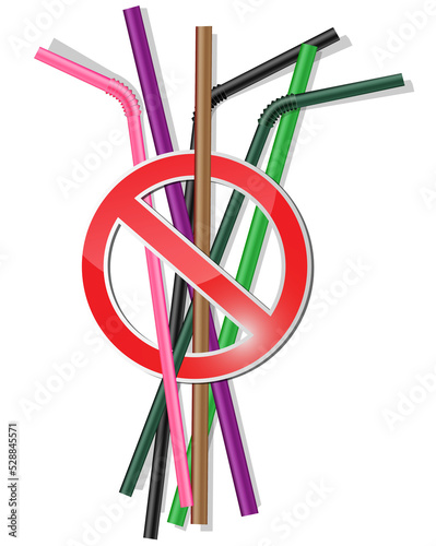 Stop using Plastic straws, Stop plastic pollution-Reduce, the refusal of disposable plastic drinking straws.