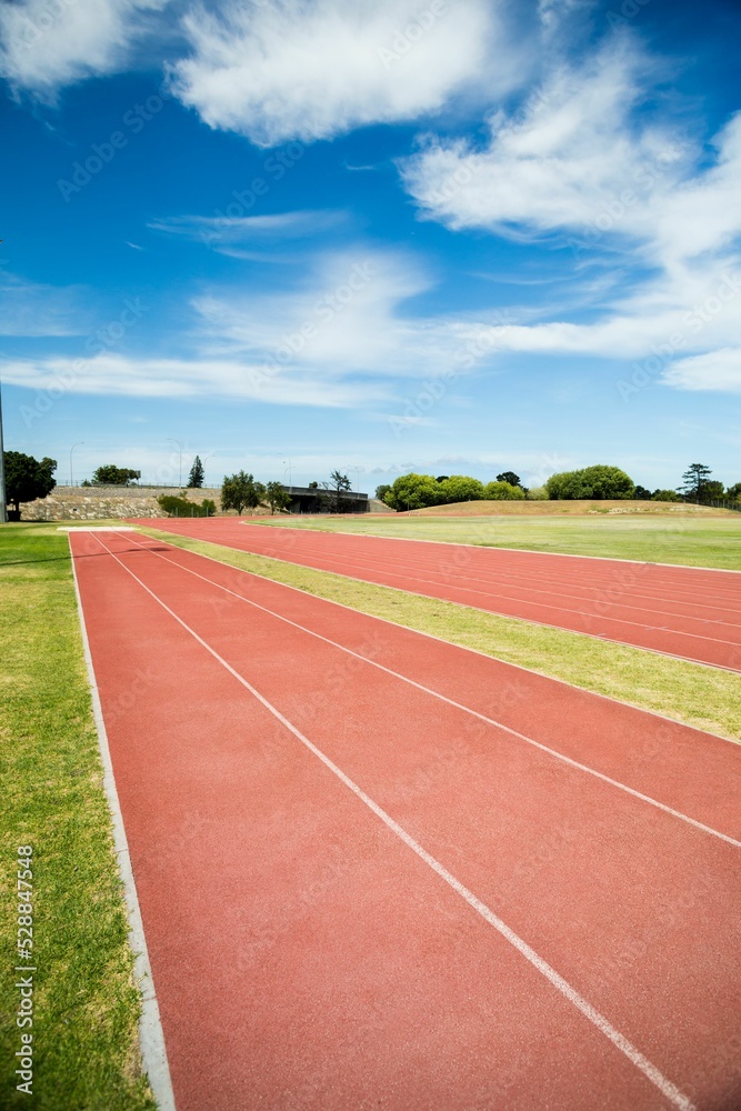 Athletics field on a sunny day 