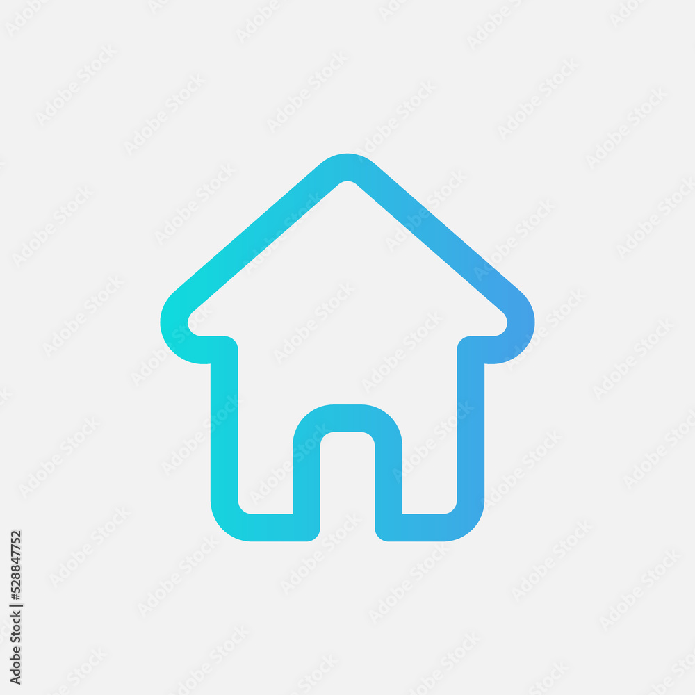 Home icon in gradient style about user interface, use for website mobile app presentation Home icon in gradient style about user interface, use for website mobile app presentation