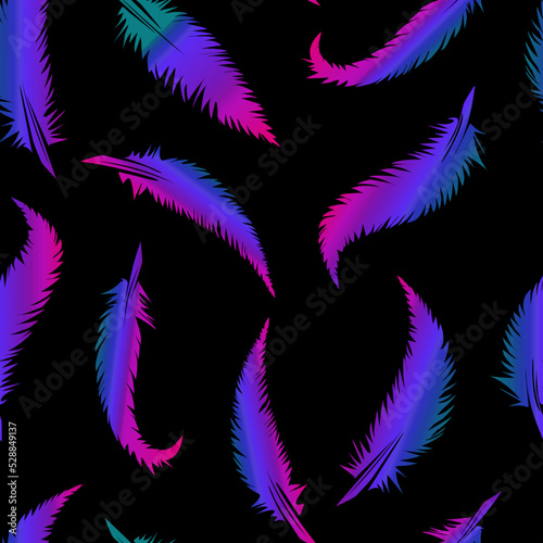 feathers gradient vector seamless pattern