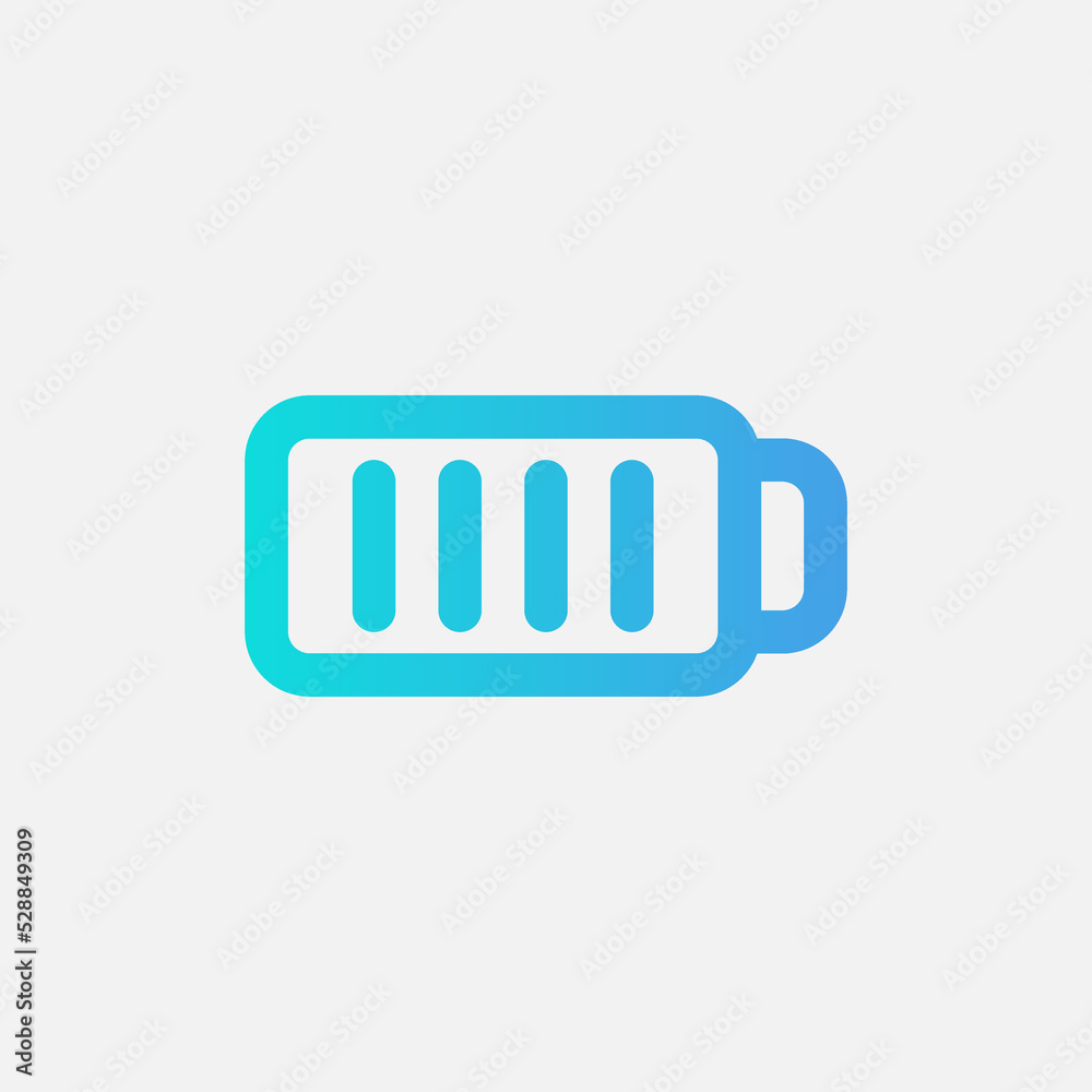 Full battery icon in gradient style about user interface, use for website mobile app presentation Full battery icon in gradient style about user interface, use for website mobile app presentation