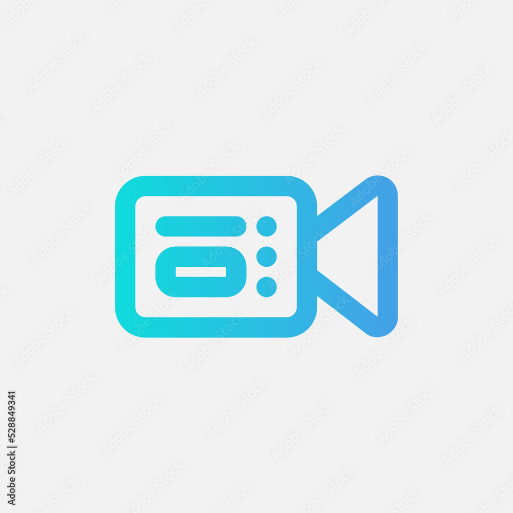 Video camera icon in gradient style about user interface, use for website mobile app presentation Video camera icon in gradient style about user interface, use for website mobile app presentation