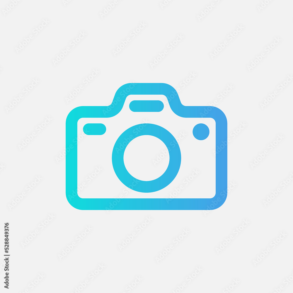 Camera icon in gradient style about user interface, use for website mobile app presentation Camera icon in gradient style about user interface, use for website mobile app presentation