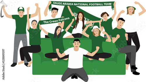 Saudi Arabia Football Fans Watching TV