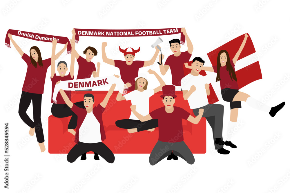 Obraz premium Cheerful Football Fans From Denmark