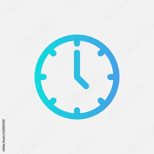 Time icon in gradient style about user interface, use for website mobile app presentation