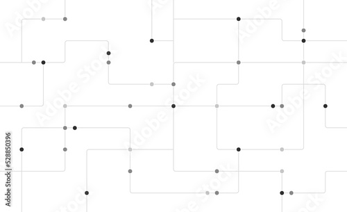 Future network circuit board connected dots and lines background template. Technology linked global system graphic vector. 
