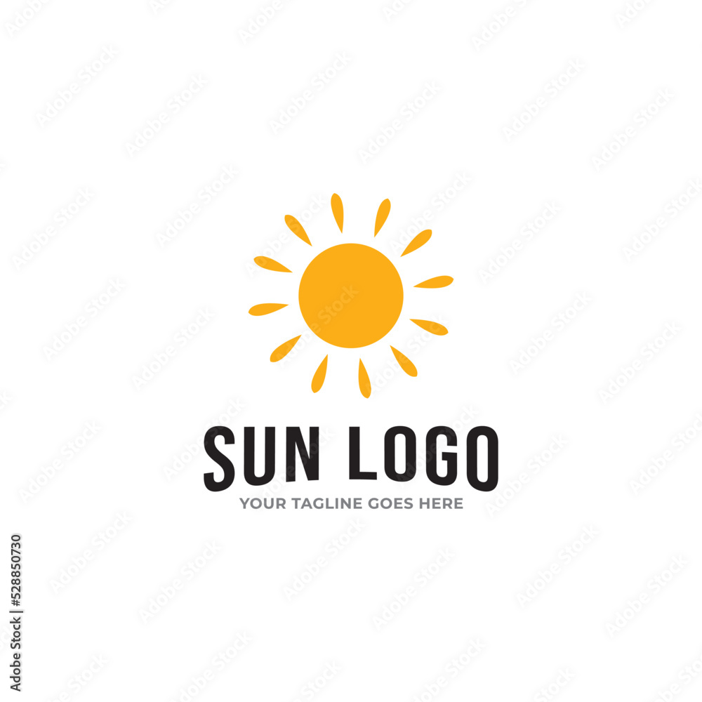Fototapeta premium Sun summer logo icon vector template.