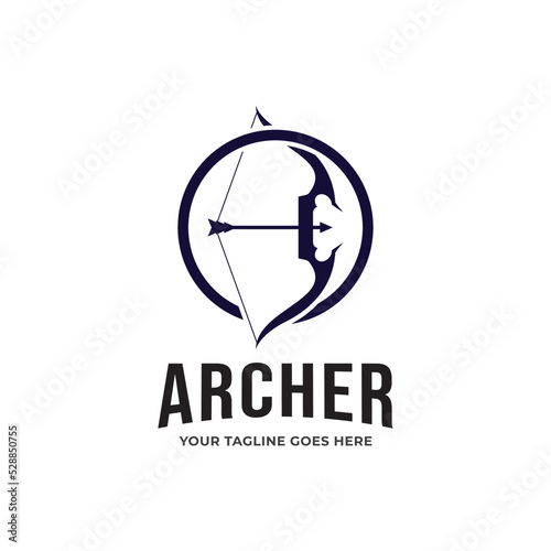 Archery logo design, Archer logo, clean and minimalist logo, sports logo vector template.