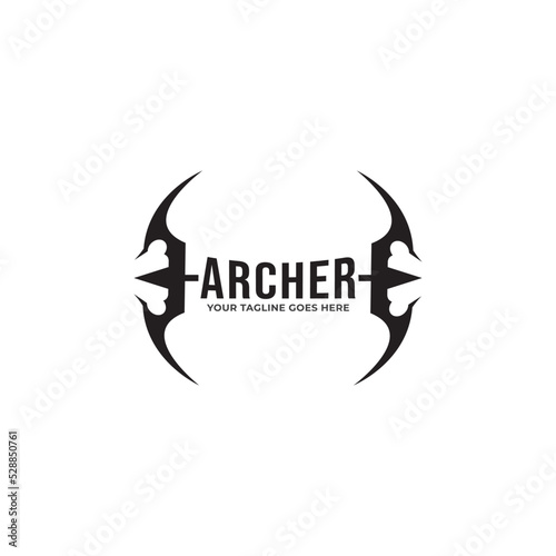 Archery logo design, Archer logo, clean and minimalist logo, sports logo vector template.