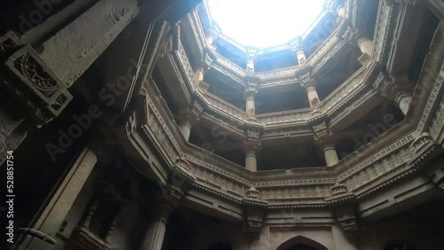 Adalaj (Rudabai) Stepwell an ancient monument made for water storage as well as businessmen to stay. photo