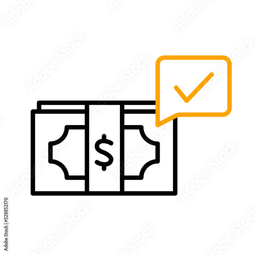 approved payment concept line icon. Simple element illustration. approved payment concept outline symbol design.