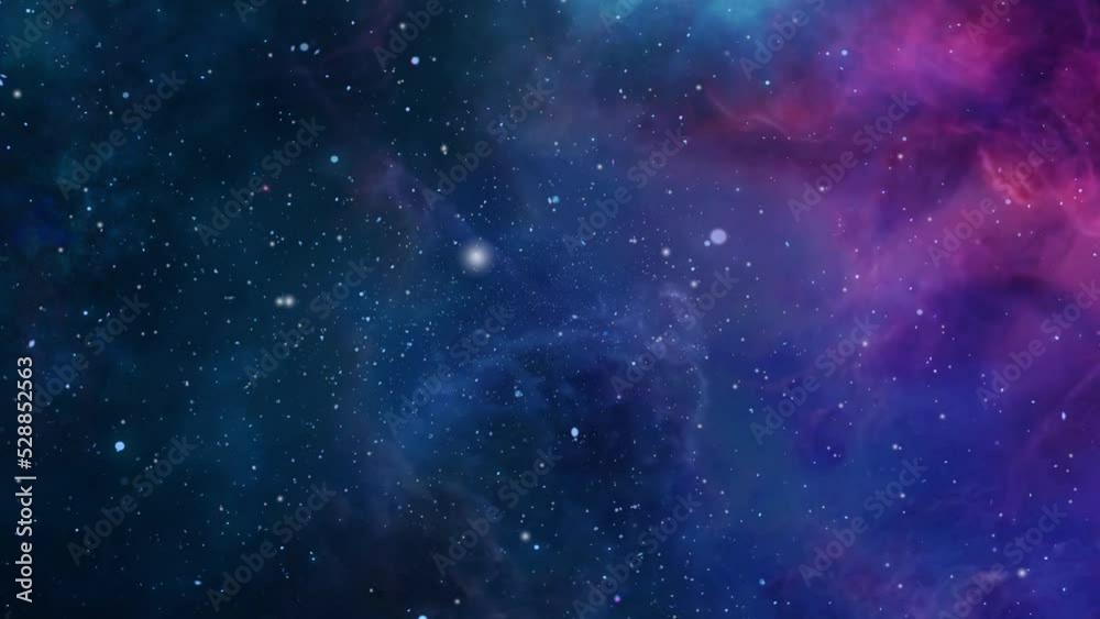 nebula clouds moving in the vacuum universe, 4k space