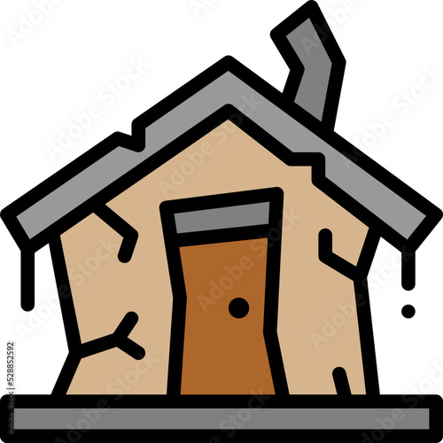 abandoned house filled outline icon