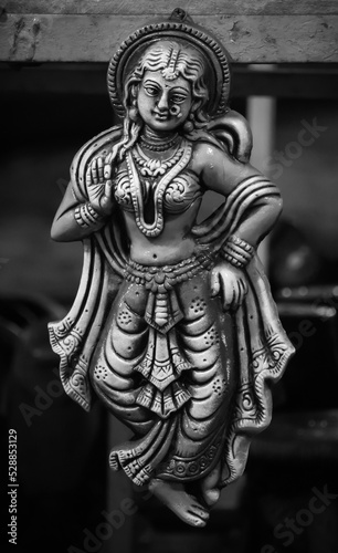 Statue of a woman in Indian clothing