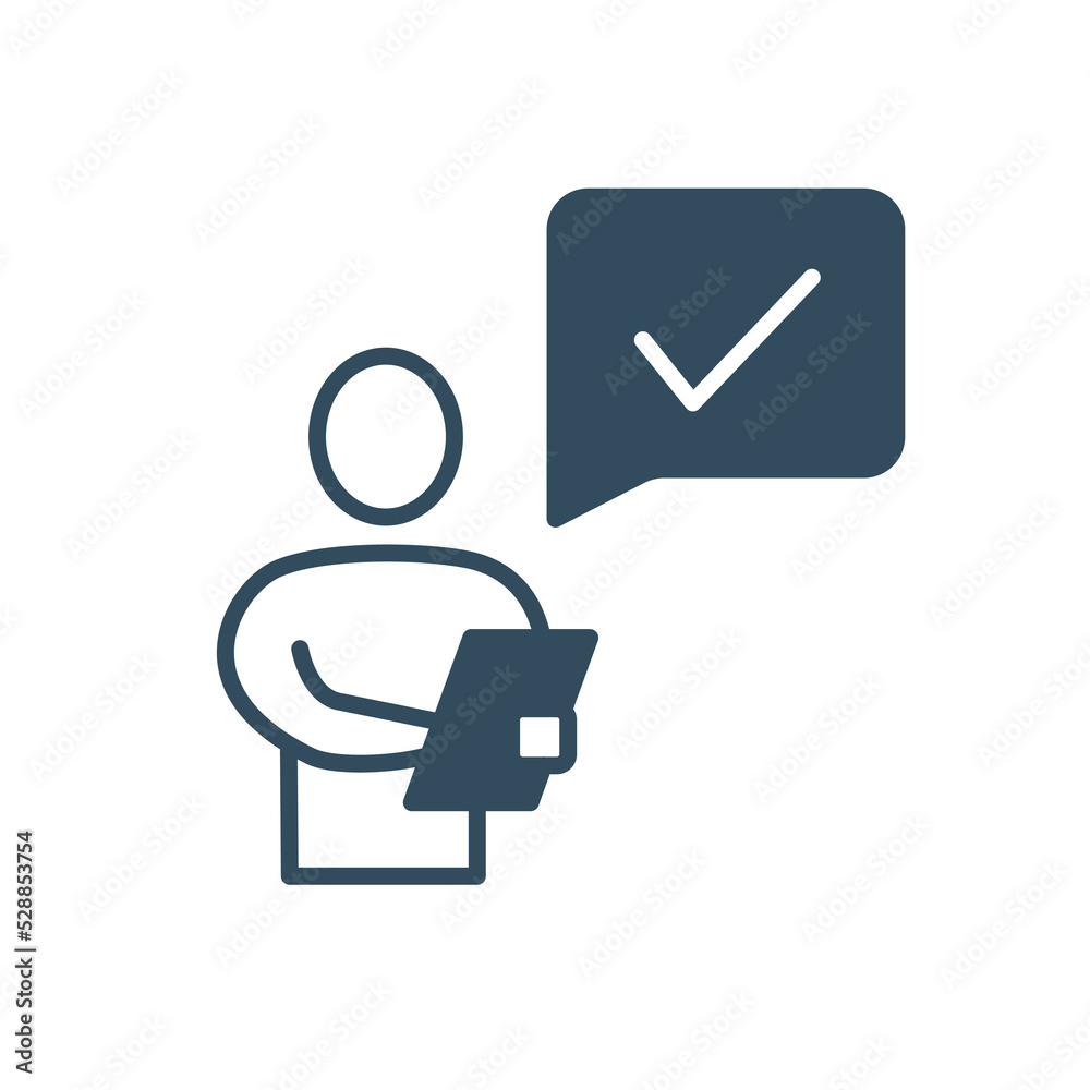 Approved process concept line icon. Simple element illustration. Approved process concept outline symbol design.