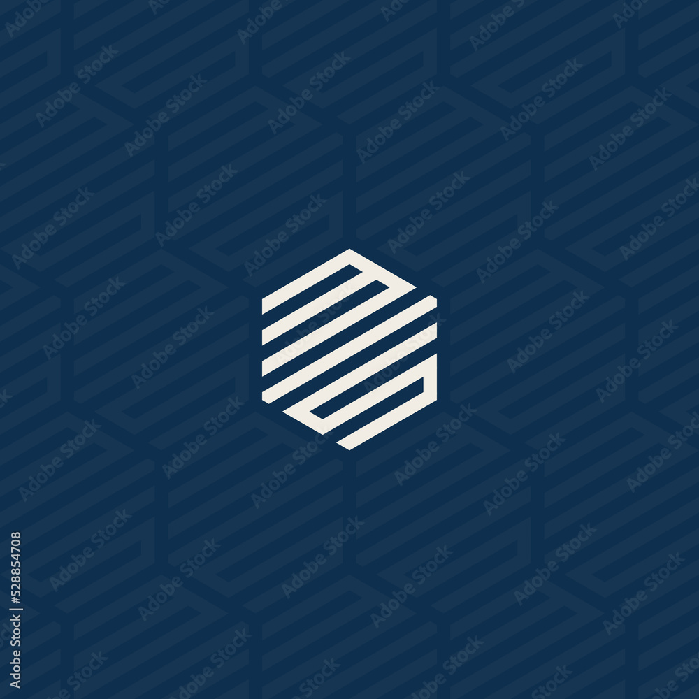 MIS hexagonal logo with background pattern design