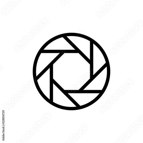 Aperture outlined icon vector png isolated on white background