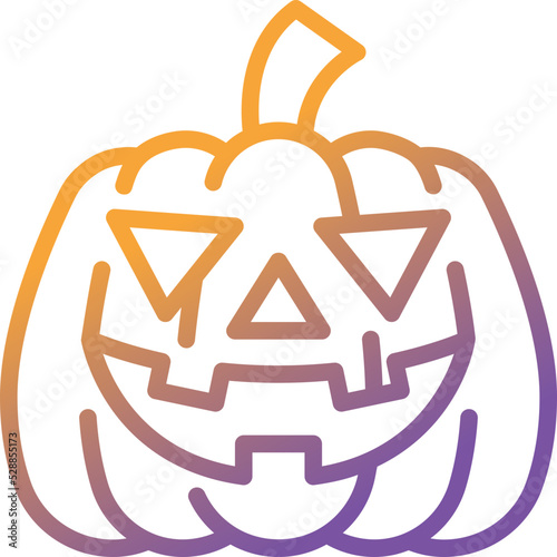 jack o lantern gradient line icon