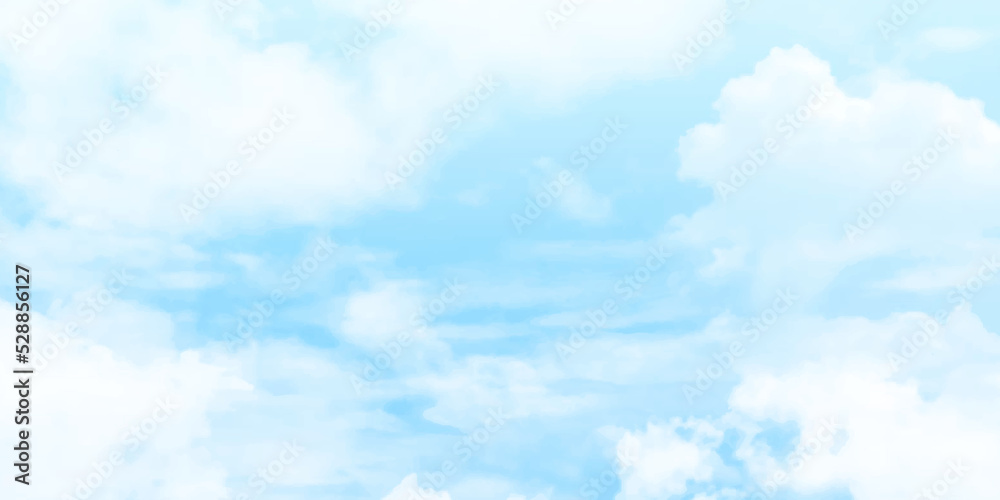 Blue sky and clouds with copy space. Sky blue or azure sky and clouds panorama white background. Everything lies above surface atmosphere outer space is sky. 