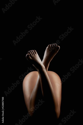 female beautiful Naked legs. girl body silhouette