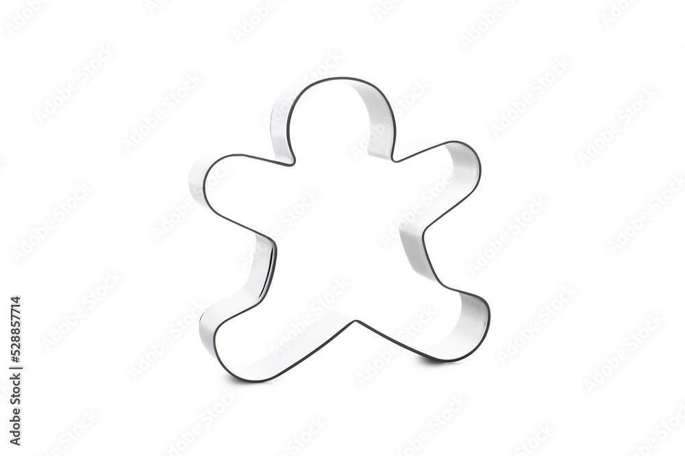 Fototapeta premium Concept of tools for cooking cookies, cookie cutter, isolated on white background