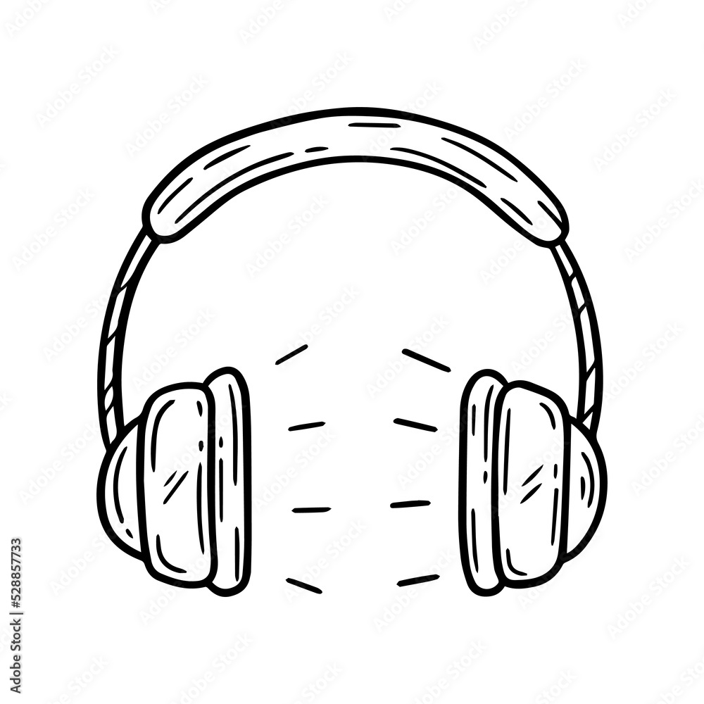 headphones Headset Audio in doodle sketch hand drawn lines icon headphones Headset Audio in doodle sketch hand drawn lines icon