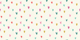 Heart pattern background border. Cute vector seamless repeat pattern design of hand drawn spotted love hearts. 