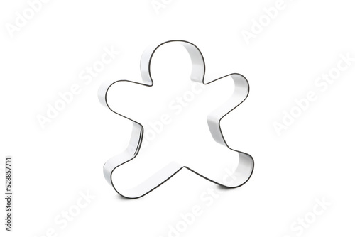 Concept of tools for cooking cookies, cookie cutter, isolated on white background